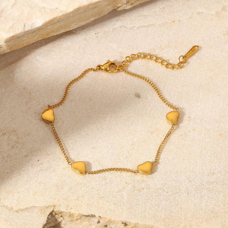 Link Bracelets Loverly Fine Chain Four Hearts Charm Bracelet Gift Tarnish Free 18k Gold Plated Simple Jewelry For Women
Link Bracelets Loverly Fine Chain Four Hearts Charm Bracelet Gift Tarnish Free 18k Gold Plated Simple Jewelry For Women