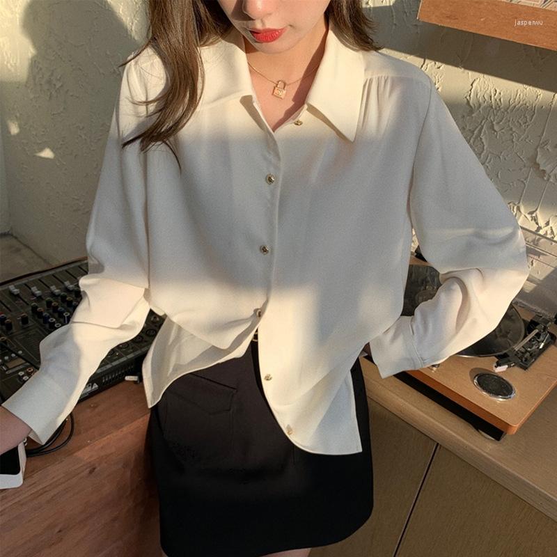 Women' Blouses Johnature 2022 Autumn Korean Turn-down Collar Women Shirts Casual All Match Solid Color Loose Button Female, Beige white
Women' Blouses Johnature 2022 Autumn Korean Turn-down Collar Women Shirts Casual All Match Solid Color Loose Button Female, Beige white