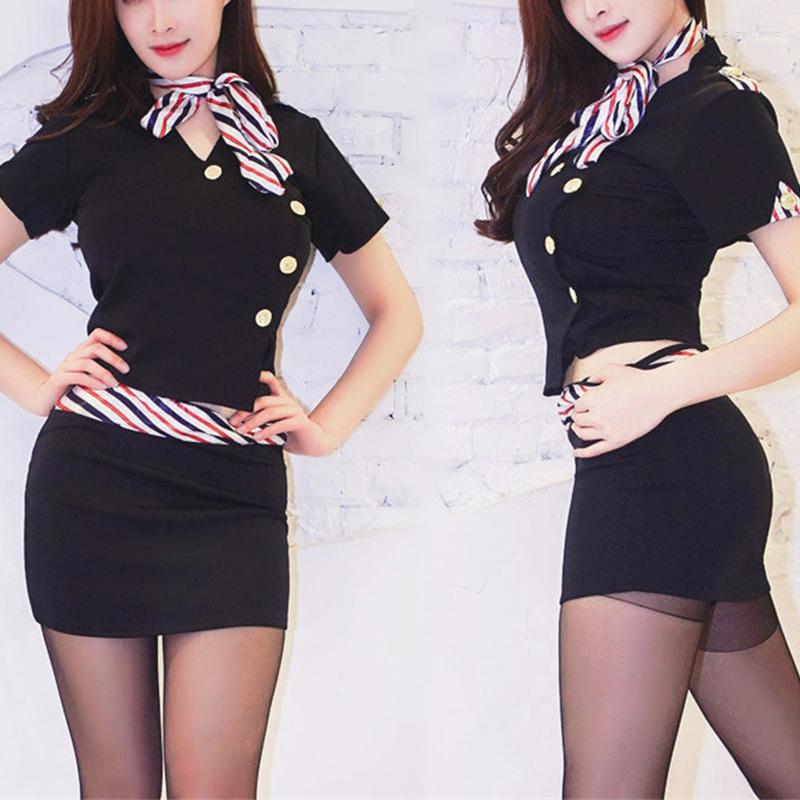 Bras Sets Sexy Cosplay Stewardess Uniforms Extremely Temptation Nightclub Short Skirt OL Professional Wear Plus Size WomenSexy Lingerie, Without socks
Bras Sets Sexy Cosplay Stewardess Uniforms Extremely Temptation Nightclub Short Skirt OL Professional Wear Plus Size WomenSexy Lingerie, Without socks