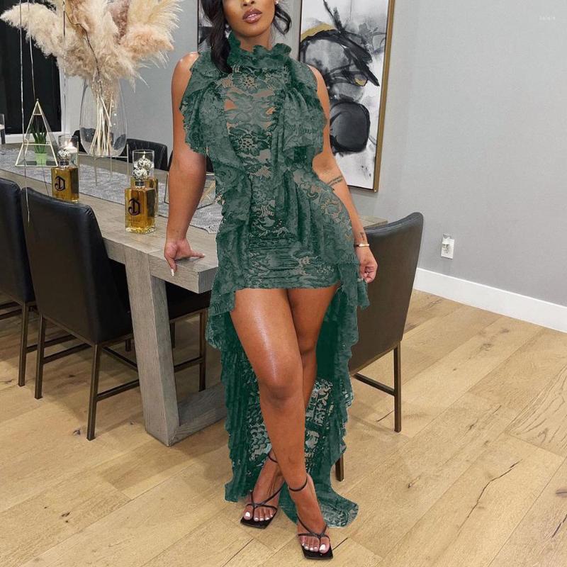 Casual Dresses Sexy Transparent Lace For Women Sleeveless Ruffles Asymmetric Floor Length Elegant Evening Night Party Club Vestidos, Black dress
Casual Dresses Sexy Transparent Lace For Women Sleeveless Ruffles Asymmetric Floor Length Elegant Evening Night Party Club Vestidos, Black dress
