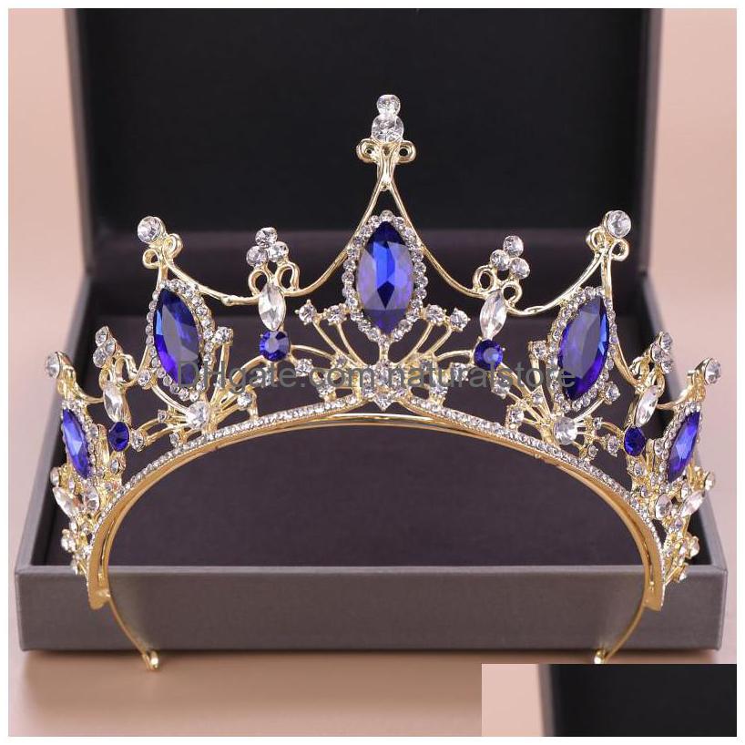 Tiaras Gold Women Hair Jewelry Blue Crystal Rhinestone Diadems Vintage Wedding Crowns Queen Princess Accessories Gifts Drop Delivery Dhgj5
Tiaras Gold Women Hair Jewelry Blue Crystal Rhinestone Diadems Vintage Wedding Crowns Queen Princess Accessories Gifts Drop Delivery Dhgj5