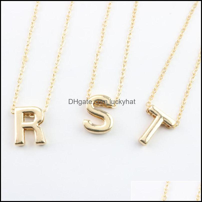 Pendant Necklaces 26 Letters Initial Necklace For Women Alphabet Pendants Kolye Collier Friends Family Fashion Jewelry Gift Dhs Drop Ottnm