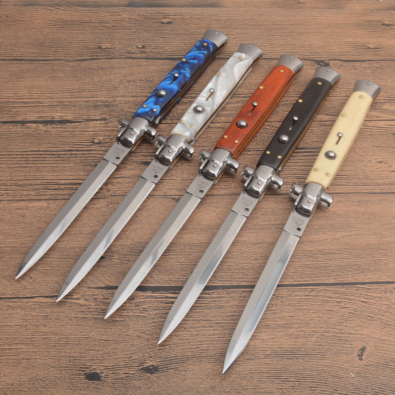 13 Inch Italian AB mafia Automatic knife AUTO Tactical 440C 58HRC Satin Single Blade Resin Handle EDC Hunting Horizontal Pocket knives 9 10 11 INCH Tools
13 Inch Italian AB mafia Automatic knife AUTO Tactical 440C 58HRC Satin Single Blade Resin Handle EDC Hunting Horizontal Pocket knives 9 10 11 INCH Tools