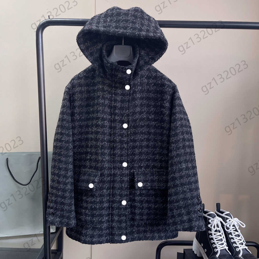 Womens Jacket Woollen Fabric Thousand-bird Lattice Profile Hooded Jacket Button Flap High Collar Long Sleeve Warm Coats Fashion Designer Women Clothing, 11
Womens Jacket Woollen Fabric Thousand-bird Lattice Profile Hooded Jacket Button Flap High Collar Long Sleeve Warm Coats Fashion Designer Women Clothing, 11