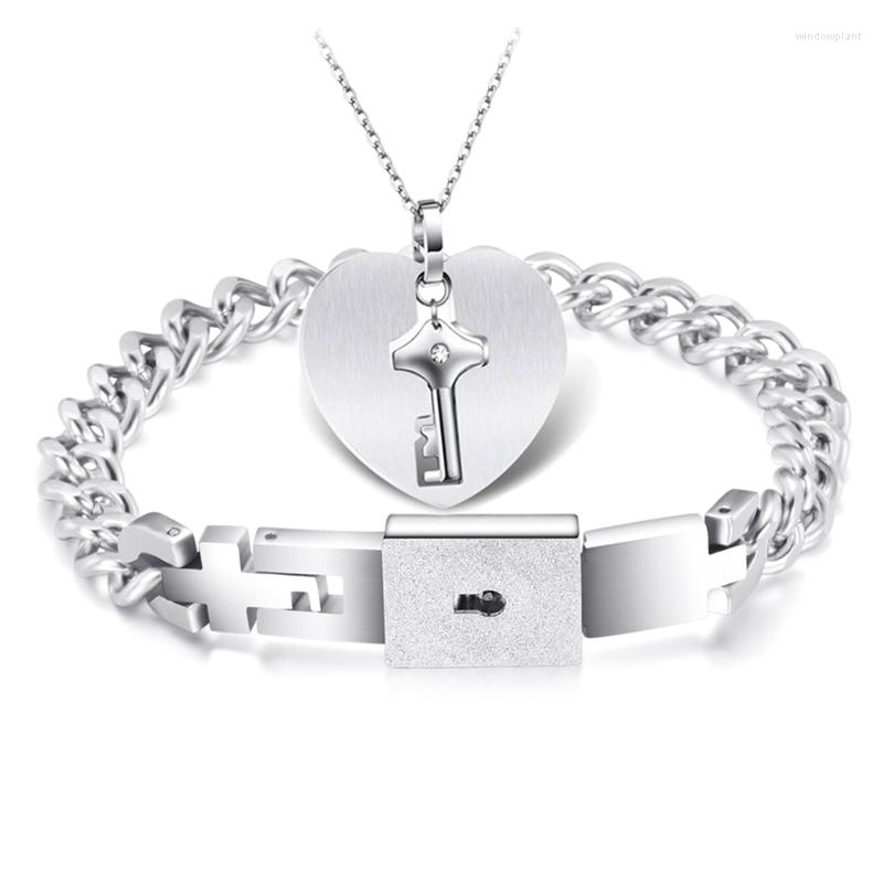 Link Bracelets Couple Jewelry Bracelet Love Heart Lock Key Pendant Necklace Set
Link Bracelets Couple Jewelry Bracelet Love Heart Lock Key Pendant Necklace Set