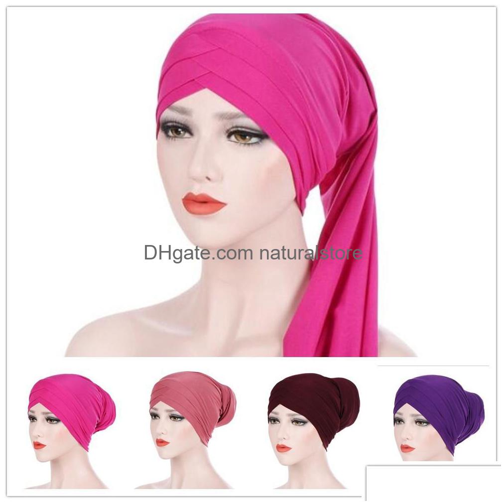 Beanie/Skull Caps Muslim Women Stretch Cross Cotton Long Turban Hat Warm Chemo Beanies Headwear Wrap Plate Hair Band Cap Accessories Dhd7W, Deep pink
Beanie/Skull Caps Muslim Women Stretch Cross Cotton Long Turban Hat Warm Chemo Beanies Headwear Wrap Plate Hair Band Cap Accessories Dhd7W, Deep pink
