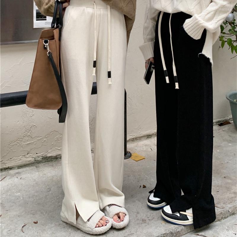 Women' Pants Korean Fashion Wide Leg Spring Autumn Drawstring High Waist Slim Loose Solid Color Split Streetwear Casual Trousers Women, Black
Women' Pants Korean Fashion Wide Leg Spring Autumn Drawstring High Waist Slim Loose Solid Color Split Streetwear Casual Trousers Women, Black