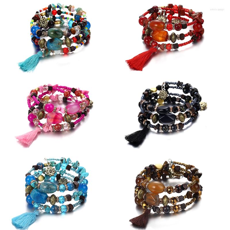 Link Bracelets Boho Multilayer Crystal Stone Bead Charm Bracelet Bohemia Ethnic Turquoises Bracelets&Bangles For Women Pulseras Mujer 
Link Bracelets Boho Multilayer Crystal Stone Bead Charm Bracelet Bohemia Ethnic Turquoises Bracelets&Bangles For Women Pulseras Mujer