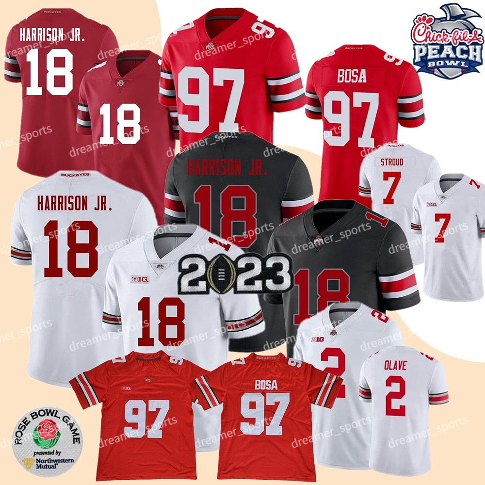 2023 Peach Bowl College Football Jayden Ballard 18 Harrison Jr.20 Sonny Styles Sevyn Banks 7 C.J. Stroud Smith-Njigba Kyion Grayes Ohio State Buckeyes Jerseys Stitched, Black jersey+2023 patch
2023 Peach Bowl College Football Jayden Ballard 18 Harrison Jr.20 Sonny Styles Sevyn Banks 7 C.J. Stroud Smith-Njigba Kyion Grayes Ohio State Buckeyes Jerseys Stitched, Black jersey+2023 patch