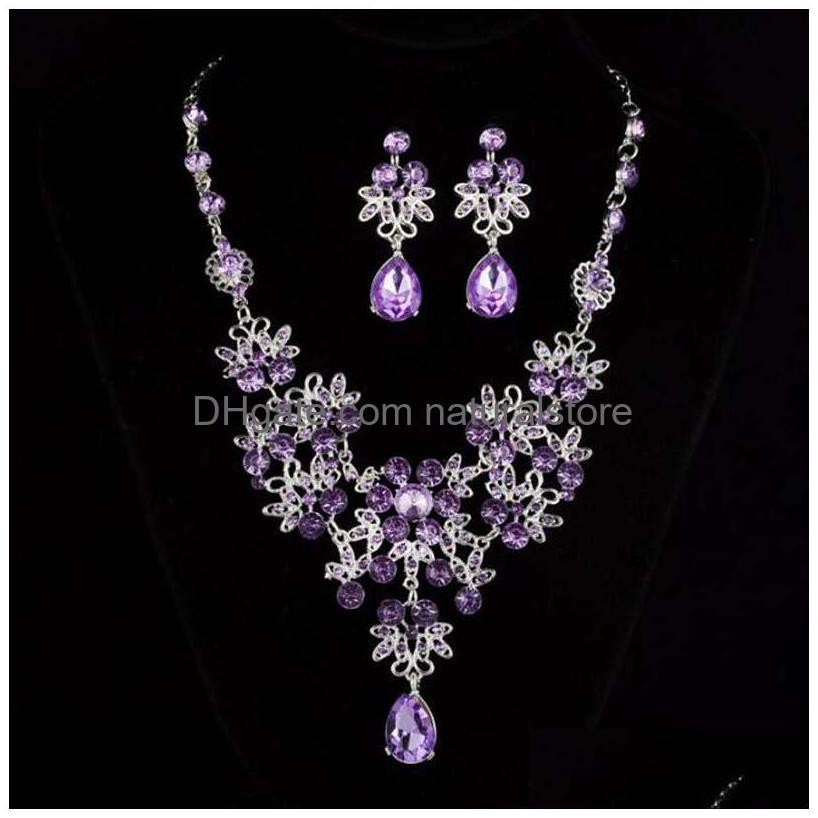 Earrings Necklace Water Drop Crystal Rhinestone Earring Sets Wedding Party Bridal Jewelry Set Women Girl Accessories Delivery Dhpur, Multi
Earrings Necklace Water Drop Crystal Rhinestone Earring Sets Wedding Party Bridal Jewelry Set Women Girl Accessories Delivery Dhpur, Multi