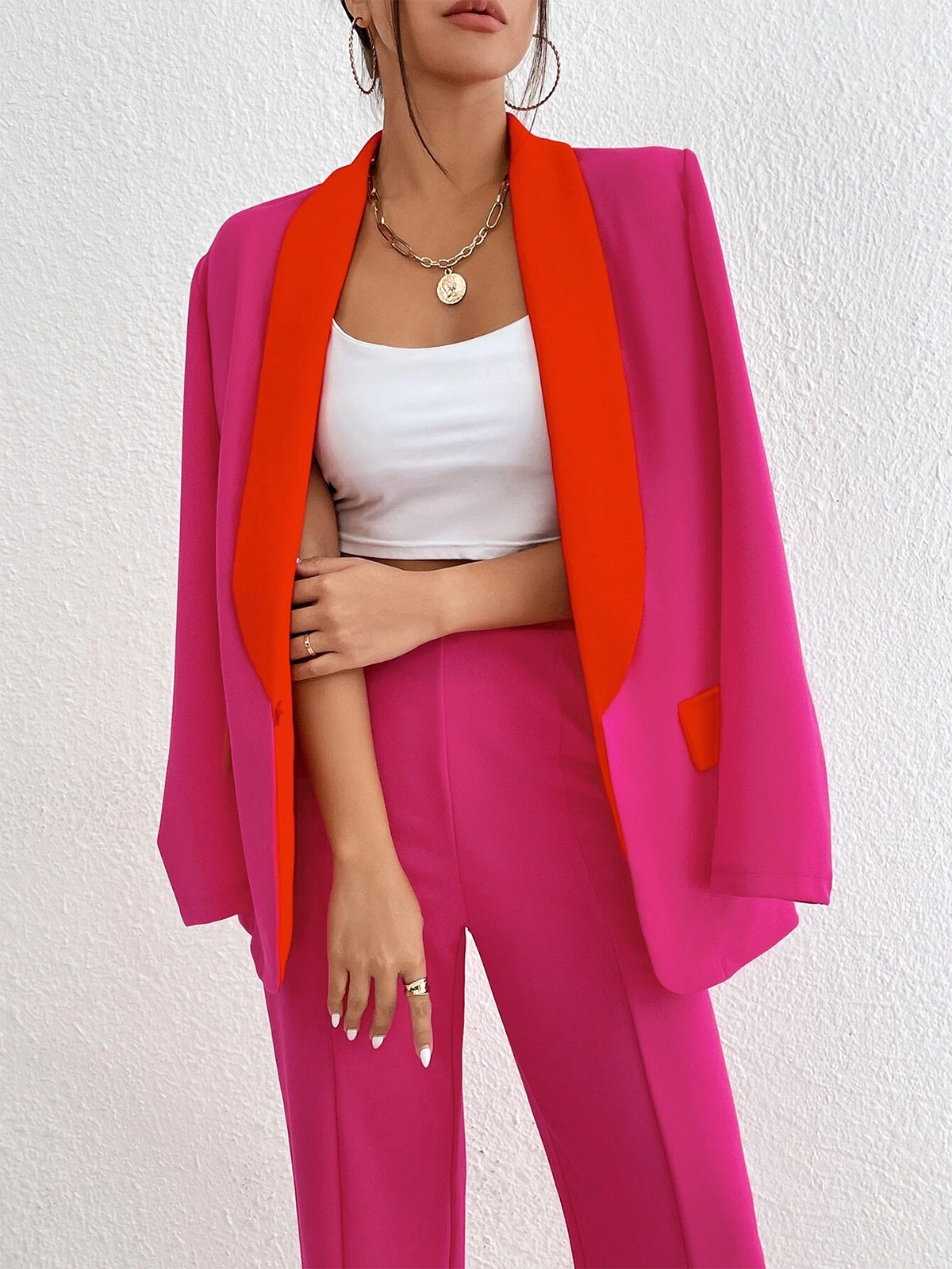 Color Matching Mother Of The Bride Pant Suits Leisure Loose Evening Party Women Tuxedos For Wedding 2 Pieces