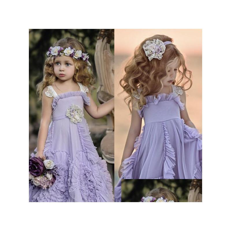 Flower Girls' Dresses Purple Lace Applique Girls Sequare Neck Communion Dress Floor Length A Line Princess Gowns With Sash Drop Deli Dhkxb, Custom made from color chart
Flower Girls' Dresses Purple Lace Applique Girls Sequare Neck Communion Dress Floor Length A Line Princess Gowns With Sash Drop Deli Dhkxb, Custom made from color chart