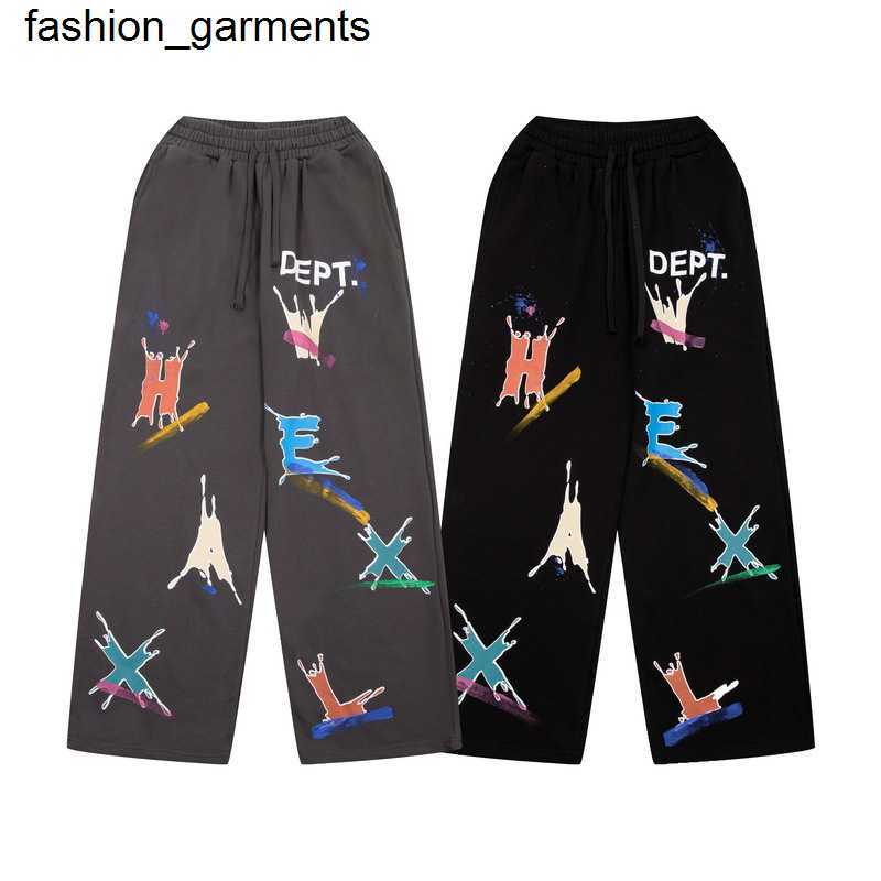 designer Men's Pants Spring autumn Galery Dept speckled drawstring trousers men women toilet pants Loose straight casual, Black
designer Men's Pants Spring autumn Galery Dept speckled drawstring trousers men women toilet pants Loose straight casual, Black