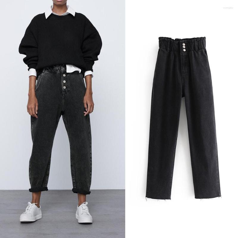 Women' Pants Women Black Jeans Za Spring Chic Elastic Ruffle Trim Button Trousers Fashion 2022 Zipper Wide Leg High Waist Female, Picture shown
Women' Pants Women Black Jeans Za Spring Chic Elastic Ruffle Trim Button Trousers Fashion 2022 Zipper Wide Leg High Waist Female, Picture shown
