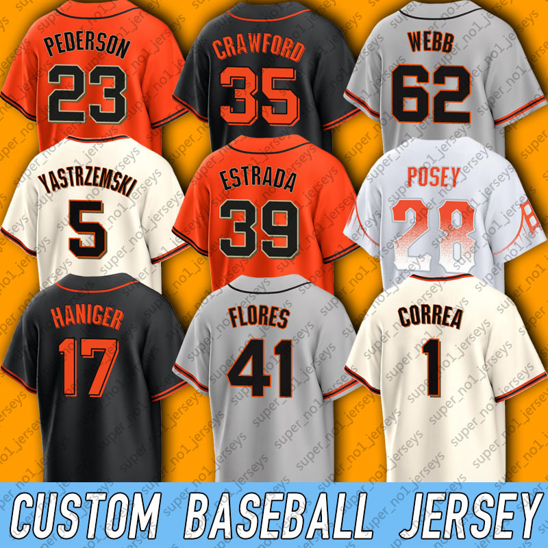 1 Carlos Correa Baseball Jersey Mitch Haniger Wilmer Flores Thairo Estrada Buster Posey Jerseys Mike Yastrzemski Brandon Crawford Logan Webb Joc Pederson Gonzalez, Man custom jersey (jr)
1 Carlos Correa Baseball Jersey Mitch Haniger Wilmer Flores Thairo Estrada Buster Posey Jerseys Mike Yastrzemski Brandon Crawford Logan Webb Joc Pederson Gonzalez, Man custom jersey (jr)