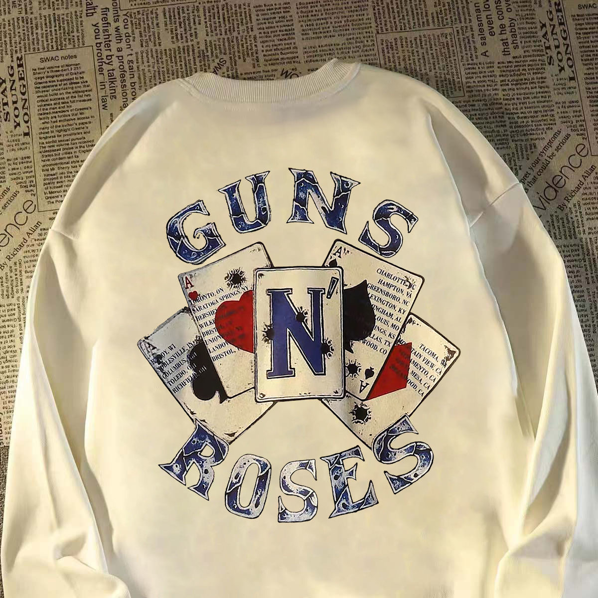 Designer loose hoodies streetwear sweatshirts fashion poker pattern for men and women couple style, White
Designer loose hoodies streetwear sweatshirts fashion poker pattern for men and women couple style, White