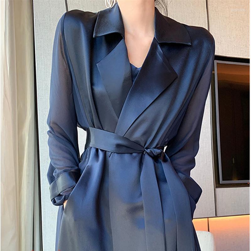 Women' Trench Coats Designer Women Clothes Notched Collar Lace Up Windbreaker 2022 Ladies Elegant Midi Organza Sleeve Coat Acetate, Blue
Women' Trench Coats Designer Women Clothes Notched Collar Lace Up Windbreaker 2022 Ladies Elegant Midi Organza Sleeve Coat Acetate, Blue
