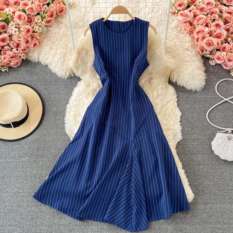 Casual Dresses Women Summer Fashion Office Lady Striped Slim Fit Knee Length Tank A Line Dress, White
Casual Dresses Women Summer Fashion Office Lady Striped Slim Fit Knee Length Tank A Line Dress, White
