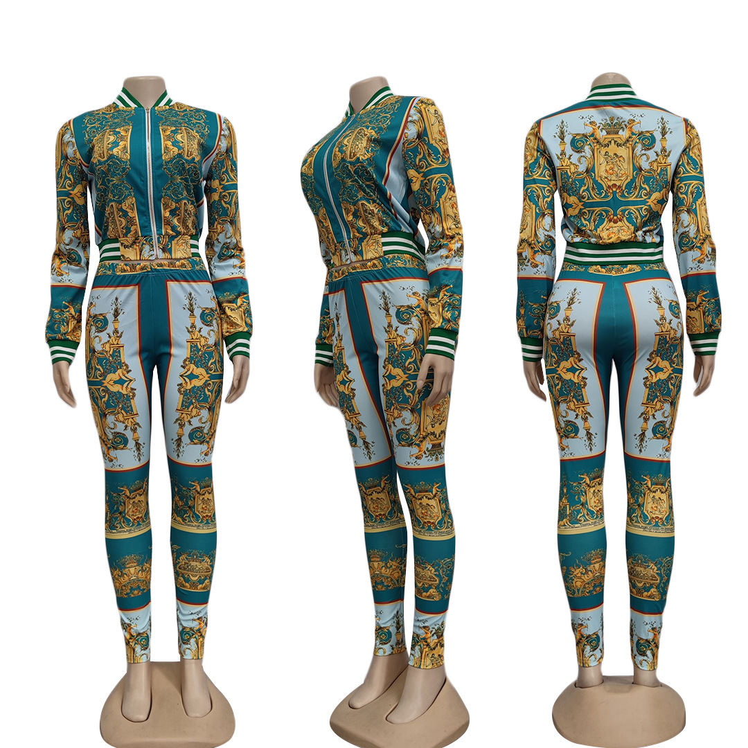 Women Tracksuits Long Sleeve Stitching Hoodies Top Trousers Outfits Ladies Fashion Sportsuit Casual cardigan zipper Jacket and pants Lady Clothing Muj