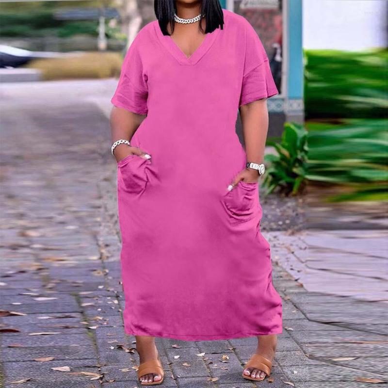 Plus Size Dresses For Women 4XL Large Solid V Neck Short Sleeve Loose Fashion Basic Style Elegant Long Vestidos Mujer Dress Big, White dress
Plus Size Dresses For Women 4XL Large Solid V Neck Short Sleeve Loose Fashion Basic Style Elegant Long Vestidos Mujer Dress Big, White dress