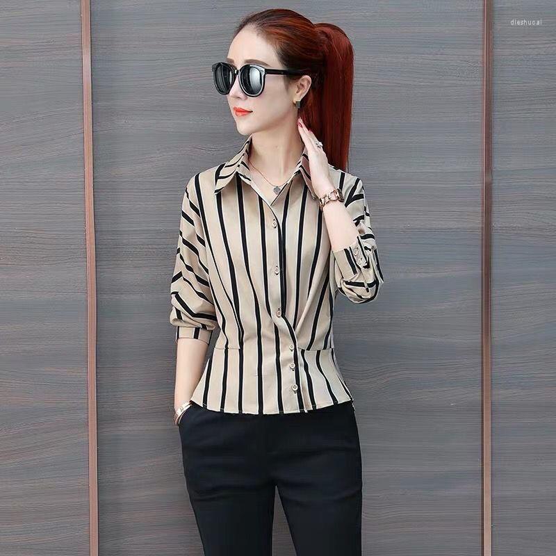 Women's Blouses Shirt Women's Long-sleeved 2022 Fashion Bottoming Temperament Korean Version Of The Striped Outside Clothing, Creamy-white
Women's Blouses Shirt Women's Long-sleeved 2022 Fashion Bottoming Temperament Korean Version Of The Striped Outside Clothing, Creamy-white