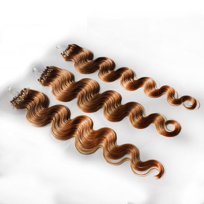 2023 New Genius Quality Hair extensions brazilian micro loop ring virgin remy hairs body wavy 1gram strand 300 strands Lot