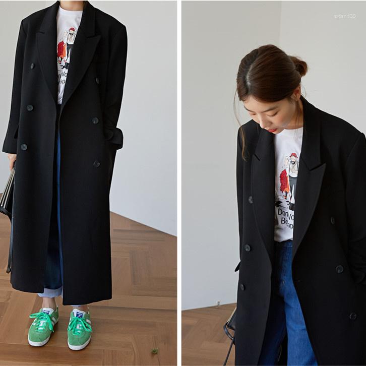 Women's Trench Coats Korean Long Suit Windbreaker Women's Spring And Autumn Black Loose Thin Double Breasted Knee Temperament Simple
Women's Trench Coats Korean Long Suit Windbreaker Women's Spring And Autumn Black Loose Thin Double Breasted Knee Temperament Simple