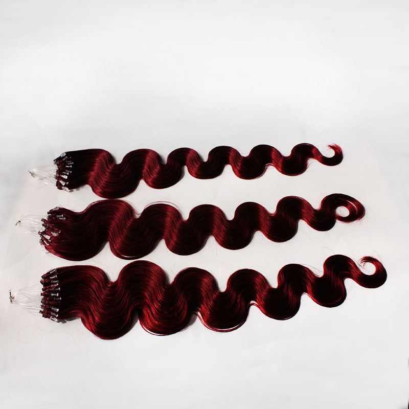 2023 New Genius Quality Hair extensions brazilian micro loop ring virgin remy hairs body wavy 1gram strand 300 strands Lot