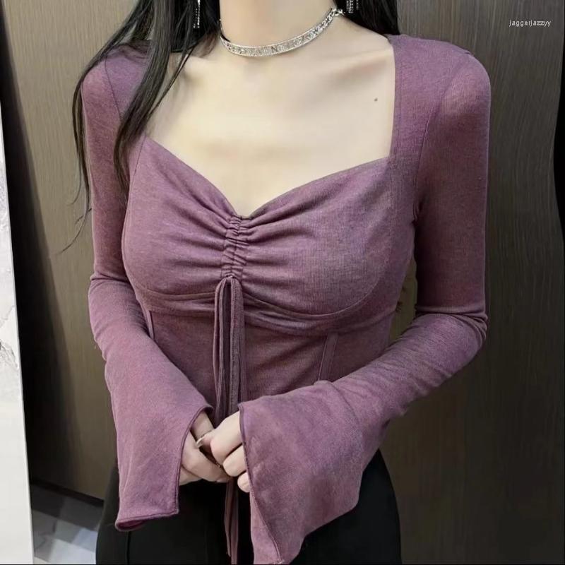 Women' T Shirts Chic Women Sexy T-shirt Spring Long Sleeve Slim Fit Cropped Top Y2K Vintage Harajuku Purple Tees Elegant Female Clothes
Women' T Shirts Chic Women Sexy T-shirt Spring Long Sleeve Slim Fit Cropped Top Y2K Vintage Harajuku Purple Tees Elegant Female Clothes