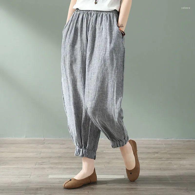 Women's Pants Arrival Summer Arts Style Women Loose Cotton Linen Harem All-matched Elastic Waist Striped Elegant FT944, Photo color
Women's Pants Arrival Summer Arts Style Women Loose Cotton Linen Harem All-matched Elastic Waist Striped Elegant FT944, Photo color