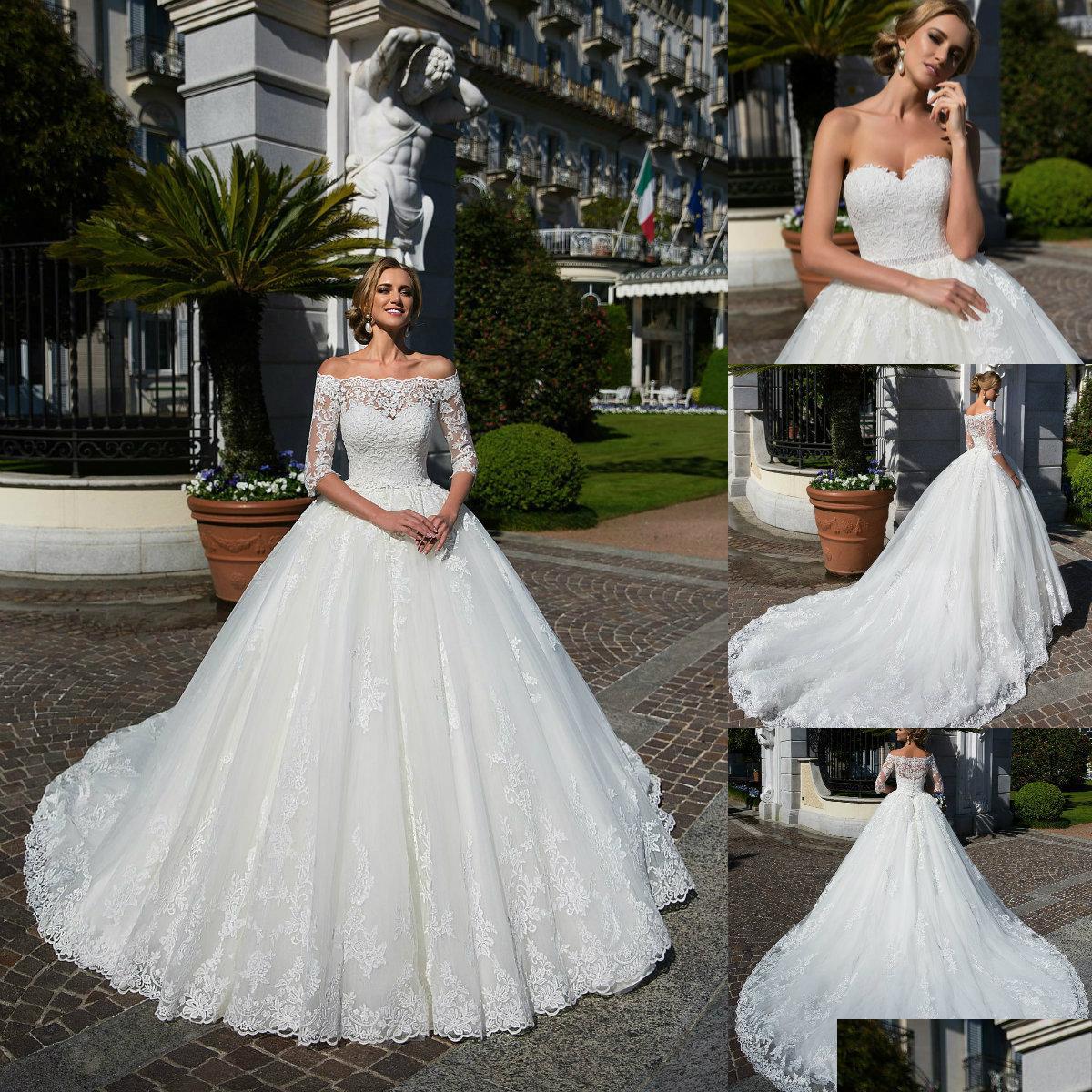 Ball Gown Wedding Dresses Lussano Bridal With Jacket Lace Appliques Gowns Sweep Train Garden Dress Robe De Mariee Drop Delivery Party Dhvtp, Red
Ball Gown Wedding Dresses Lussano Bridal With Jacket Lace Appliques Gowns Sweep Train Garden Dress Robe De Mariee Drop Delivery Party Dhvtp, Red