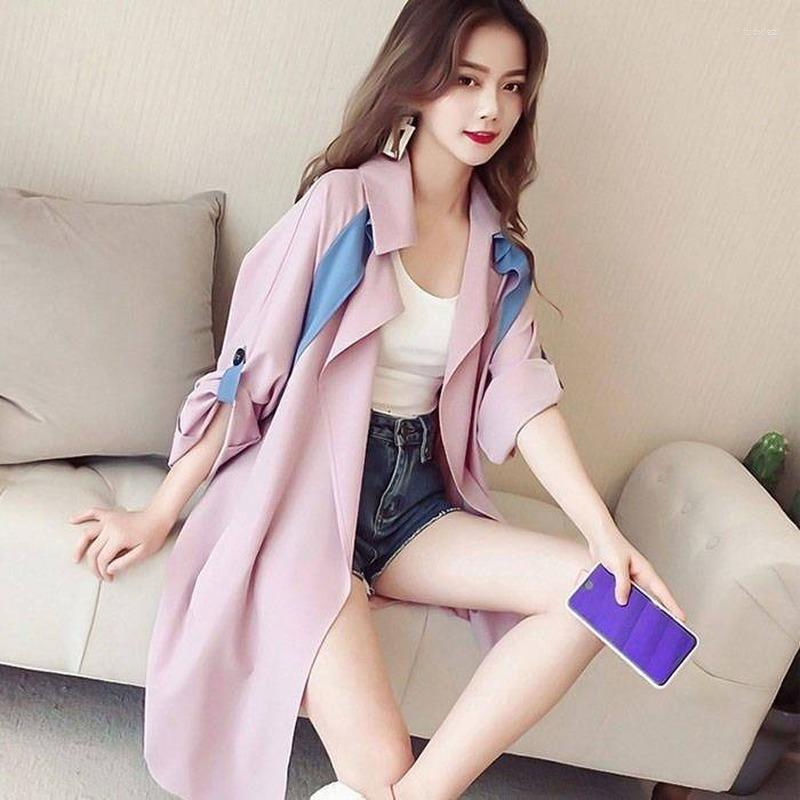 Women' Trench Coats Women Casual Long Coat Patchwork Women' Windbreaker 2022 Korean Chic Streetwear Ladies Cardigan Outerwear E211, Pink
Women' Trench Coats Women Casual Long Coat Patchwork Women' Windbreaker 2022 Korean Chic Streetwear Ladies Cardigan Outerwear E211, Pink