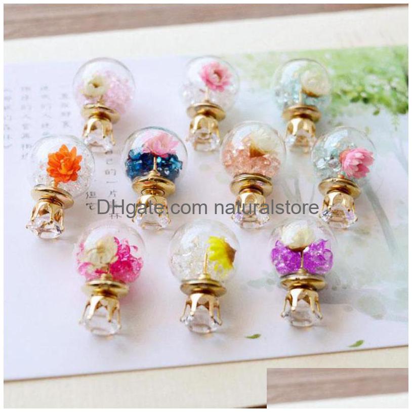 Stud New Transparent Glass Ball Dry Flowers Earrings 8Mm Zircon Crystal Crown Earings For Women Girls Drop Delivery Jewelry Dhhzw
Stud New Transparent Glass Ball Dry Flowers Earrings 8Mm Zircon Crystal Crown Earings For Women Girls Drop Delivery Jewelry Dhhzw