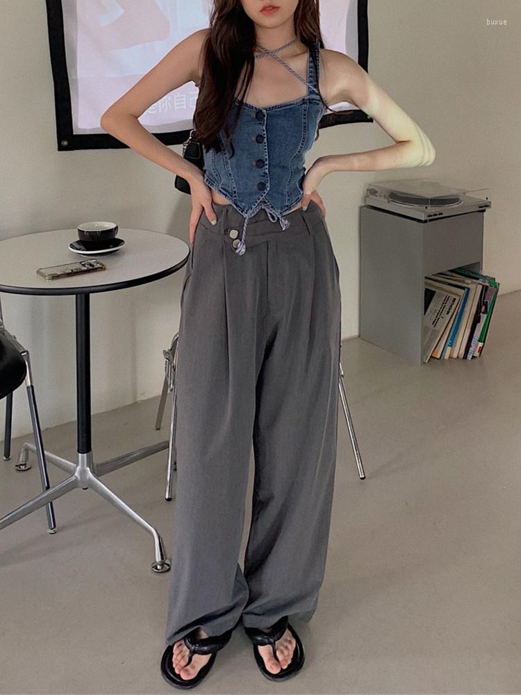 Women' Pants Korean Style Wide Leg Women High Waist Irregular Loose Grey Pant Streetwear Straight Trousers Casual Baggy Pantalones, Gray pants
Women' Pants Korean Style Wide Leg Women High Waist Irregular Loose Grey Pant Streetwear Straight Trousers Casual Baggy Pantalones, Gray pants