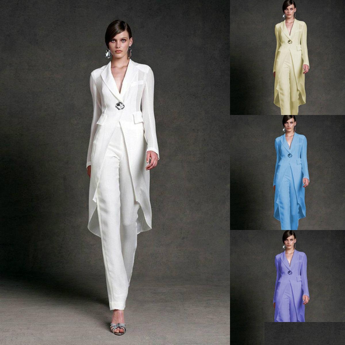 Mother'S Dresses Jumpsuits Mother Of The Bride V Neck Pant Suits Wedding Guest Gowns With Jackets Long Sleeve Chiffon Mothers Groom Dhjqu
Mother'S Dresses Jumpsuits Mother Of The Bride V Neck Pant Suits Wedding Guest Gowns With Jackets Long Sleeve Chiffon Mothers Groom Dhjqu