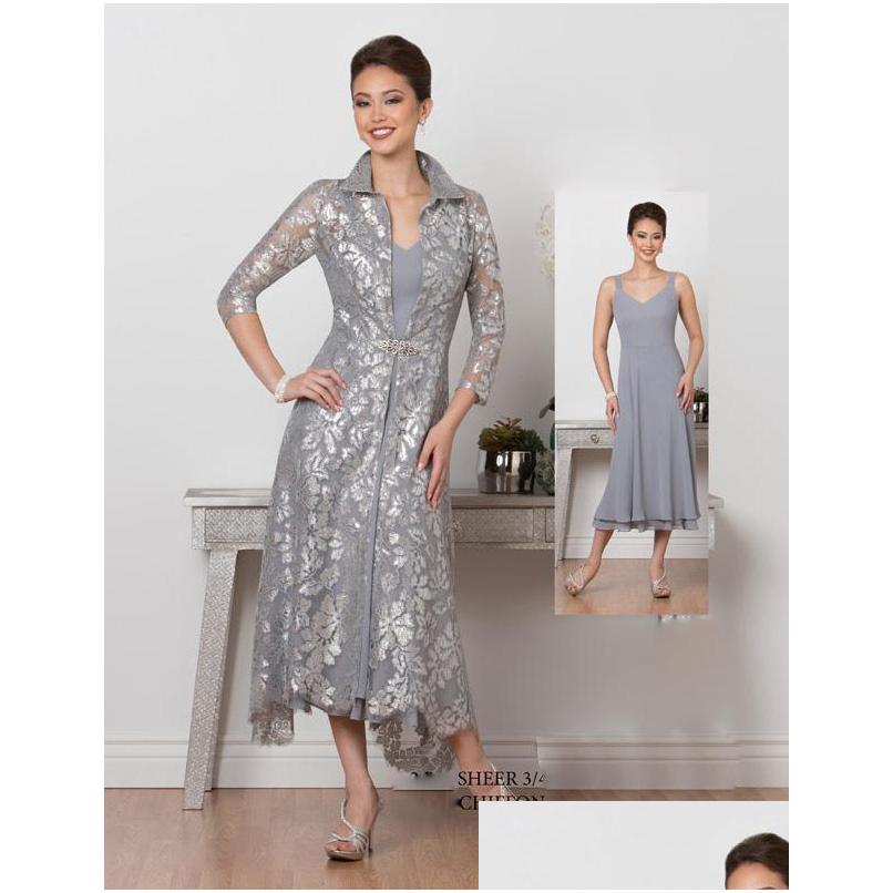 Mother'S Dresses Tea Length Mother Bride Sleeves Cascading Ruffles A Line Plus Mothers Dress With Lace Jacket Drop Delivery Wedding Dh2T7
Mother'S Dresses Tea Length Mother Bride Sleeves Cascading Ruffles A Line Plus Mothers Dress With Lace Jacket Drop Delivery Wedding Dh2T7