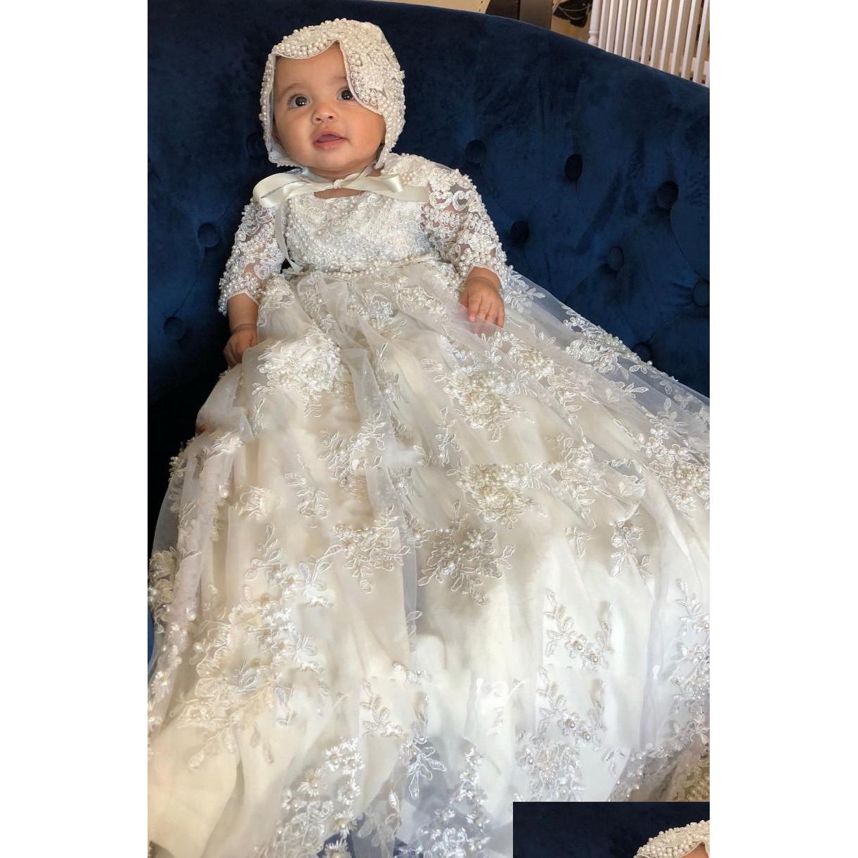 First Communion Dresses Vintage Communication Dress Christening Gowns For Baby Girls Lace Appliqued Pearls Baptism With Bonnet High Dhn9C, White
First Communion Dresses Vintage Communication Dress Christening Gowns For Baby Girls Lace Appliqued Pearls Baptism With Bonnet High Dhn9C, White