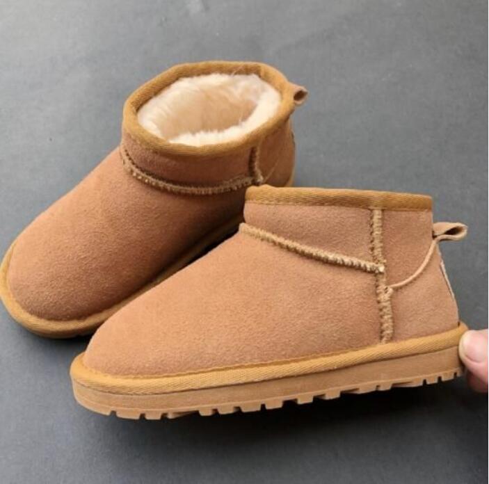 2023 Brand Children Girls Mini snow boots Winter Warm Toddler Boys Kids Children's Plush Warm Shoes size EU21-35