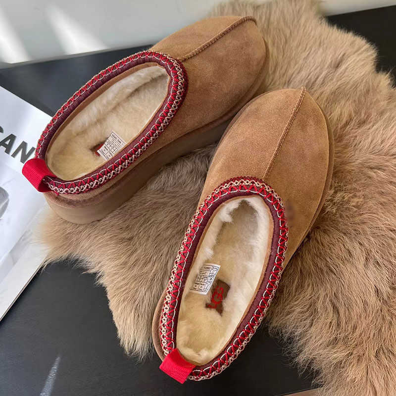 Femmes Tazz Slippers Boots Australian Tasman Fur Slides Classic Ultra Mini Platform Boot Tasman Slip-On Les Petites Suede en laine Blend Designer