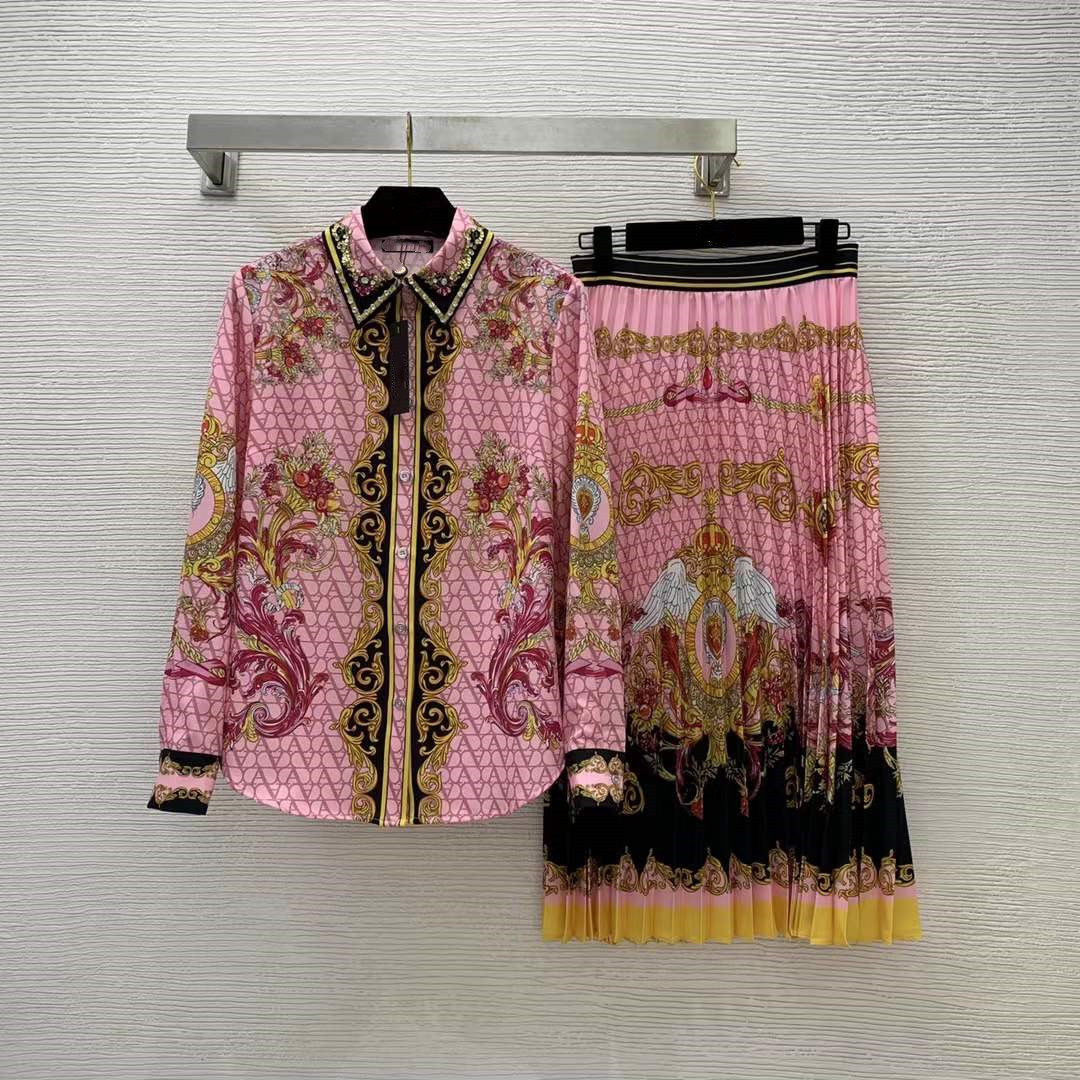 Luxury Women's Two Piece Dress 2023 New Spring Summer Lapel Neck Long Sleeve Shirts Brand Same Style Designer Skirts 1217-11, Picture color
Luxury Women's Two Piece Dress 2023 New Spring Summer Lapel Neck Long Sleeve Shirts Brand Same Style Designer Skirts 1217-11, Picture color