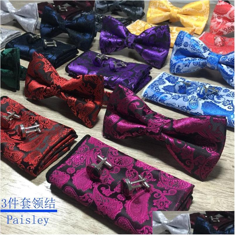 Bow Ties New Design Self Tie And Hanky Cufflinks Set Silk Jacquard Woven Men Butterfly Bowtie Pocket Square Handkerchief Suit Weddin Dhkiw
Bow Ties New Design Self Tie And Hanky Cufflinks Set Silk Jacquard Woven Men Butterfly Bowtie Pocket Square Handkerchief Suit Weddin Dhkiw