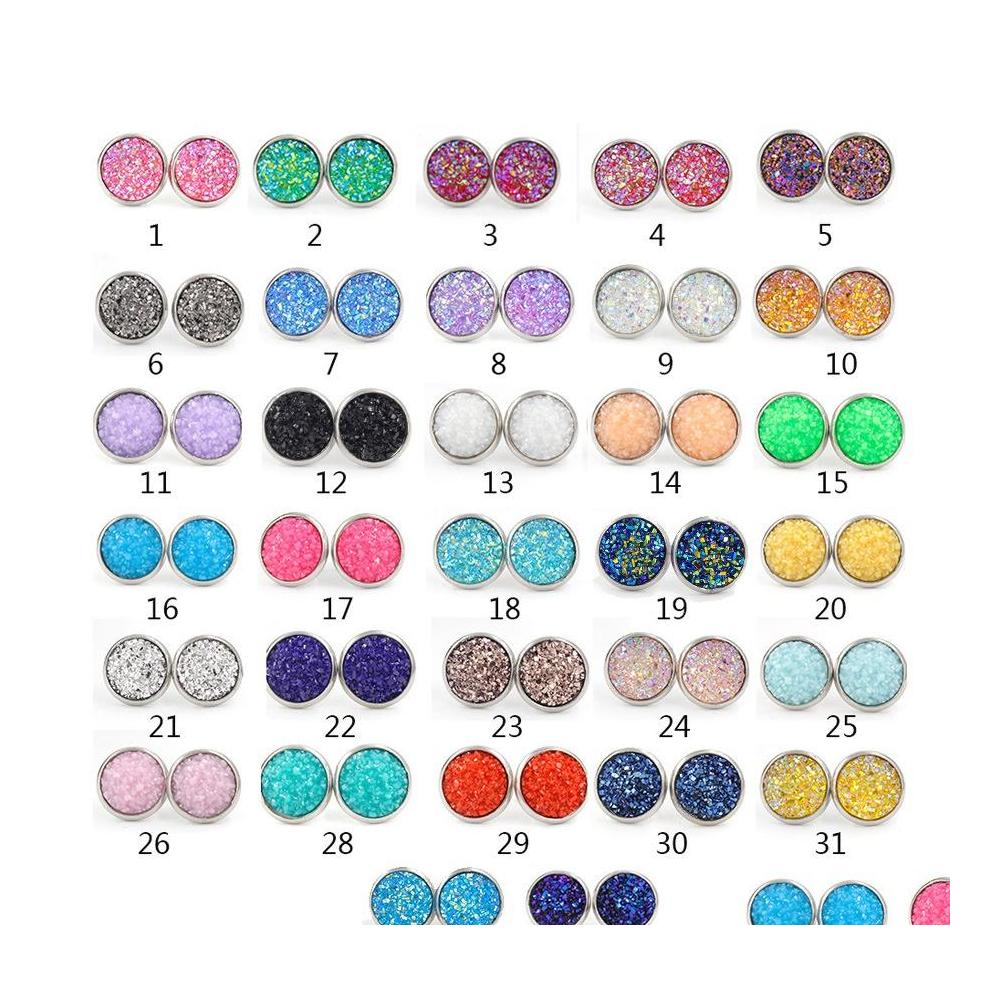 Stud Fashion Resin Stainless Steel Earings Drusy Druzy Earrings Jewelry Women Party Gift Dress Candy Colors Drop Delivery Dhknm
Stud Fashion Resin Stainless Steel Earings Drusy Druzy Earrings Jewelry Women Party Gift Dress Candy Colors Drop Delivery Dhknm