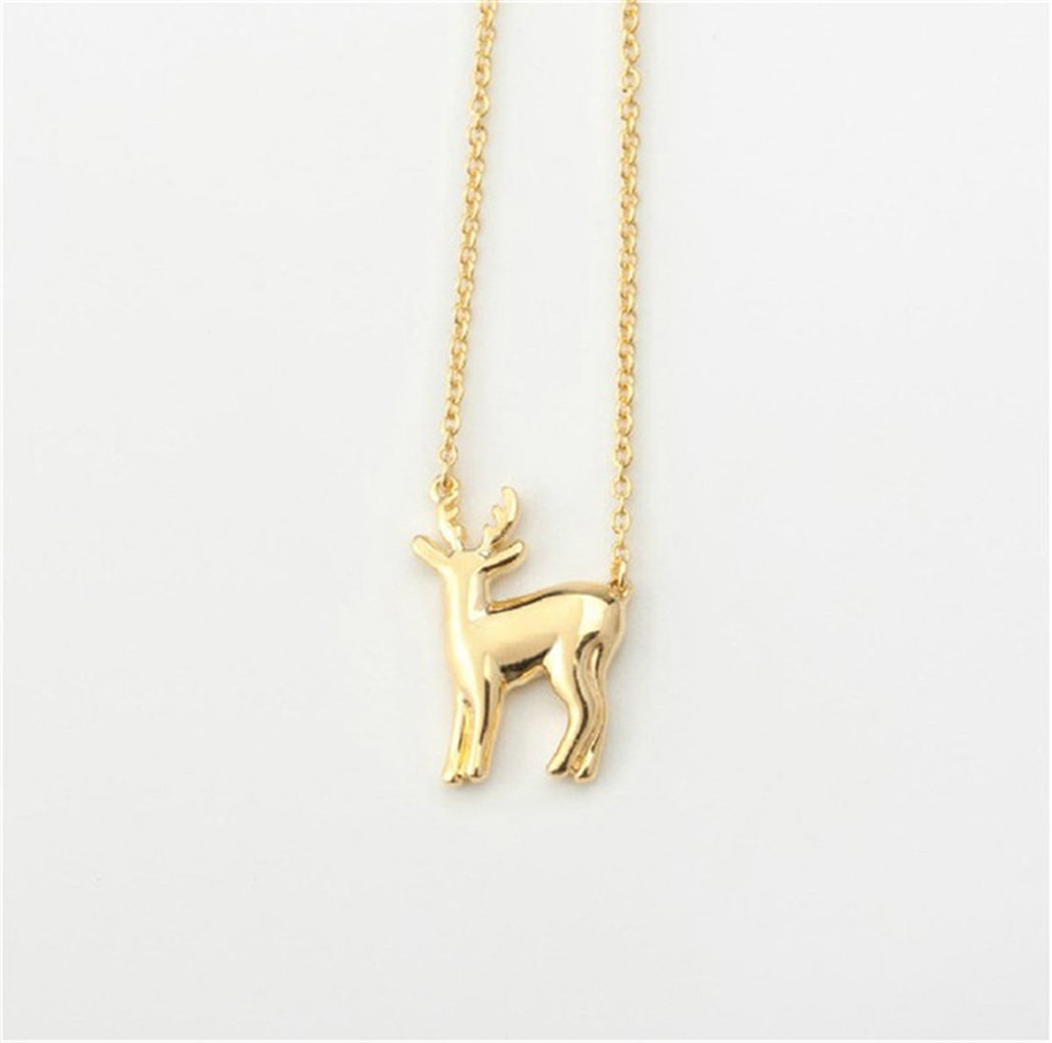 30PCS Gold Silver Simple Antler Deer Necklace Reindeer Horn Stag Necklaces Cute Bambi Necklace Woodland Fawn Necklaces