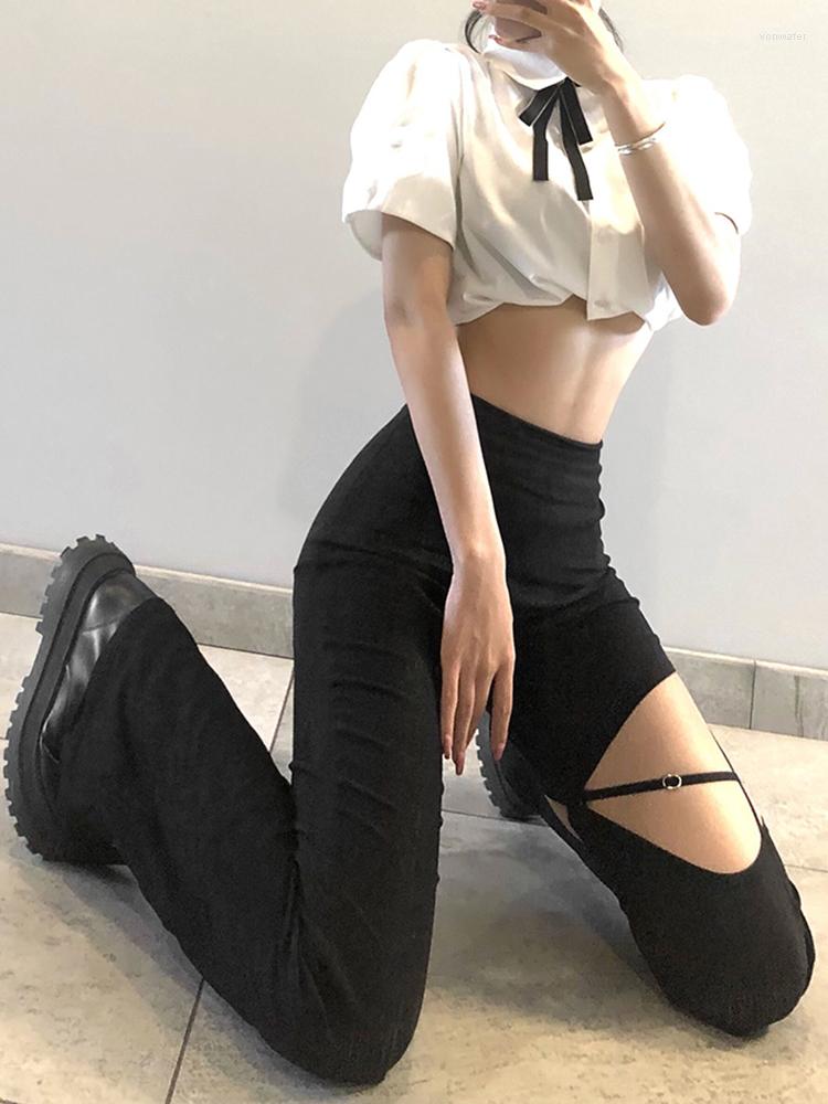 Women' Pants Y2k Summer High Street Style Small High-Waisted Flared Trousers Thighs Personality Eith Hollow Emo Sexy Show Legs Long, Black
Women' Pants Y2k Summer High Street Style Small High-Waisted Flared Trousers Thighs Personality Eith Hollow Emo Sexy Show Legs Long, Black