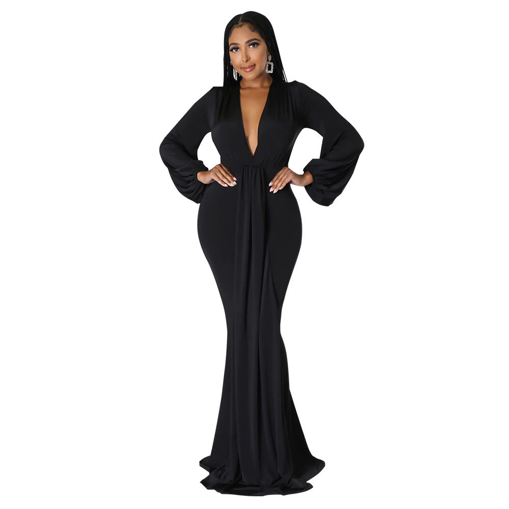 Women Party Dresses Long Sleeve Maxi Bodycon Dress Sexy Deep V Neck Cocktail Evening Dress, Green
Women Party Dresses Long Sleeve Maxi Bodycon Dress Sexy Deep V Neck Cocktail Evening Dress, Green