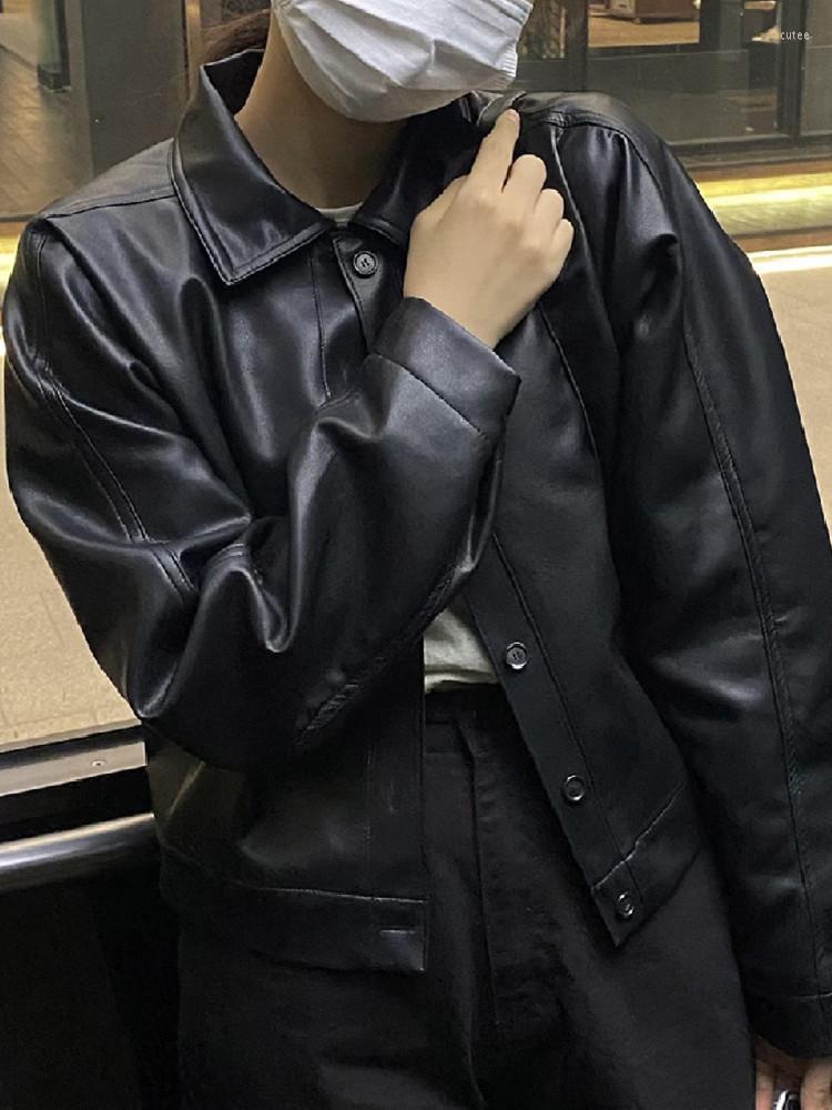 Women's Jackets Korean Style Faux Jacket Women Autumn Long Sleeve Turn Down Collar Single Breasted Ladies Loose Streetwear Casual Chic Coat, Black
Women's Jackets Korean Style Faux Jacket Women Autumn Long Sleeve Turn Down Collar Single Breasted Ladies Loose Streetwear Casual Chic Coat, Black