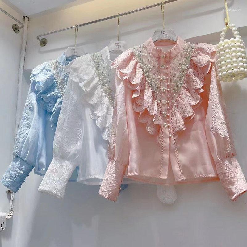 Women's T Shirts French Minority Beaded Ruffle Shirt Women's 2022 Spring Dress Design Temperament Versatile Long Sleeve, Blue
Women's T Shirts French Minority Beaded Ruffle Shirt Women's 2022 Spring Dress Design Temperament Versatile Long Sleeve, Blue