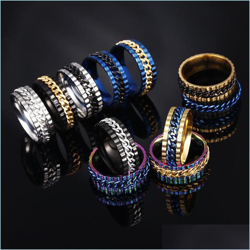 Band Rings Newest Trend Classic Chain Swivel Bnad Ring Cool Stainless Steel Fashion For Men Women Jewelry Party Gift Drop Delivery Dhrcx
Band Rings Newest Trend Classic Chain Swivel Bnad Ring Cool Stainless Steel Fashion For Men Women Jewelry Party Gift Drop Delivery Dhrcx