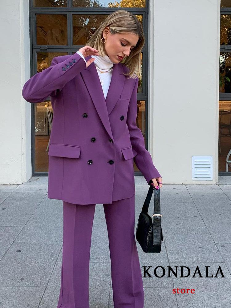 Women' Suits & Blazers KONDALA 2022 Office Lady Solid Purple Oversized Long Blazer Women Sleeve V Neck Double Breasted Jackets Female Outwe, Pants
Women' Suits & Blazers KONDALA 2022 Office Lady Solid Purple Oversized Long Blazer Women Sleeve V Neck Double Breasted Jackets Female Outwe, Pants
