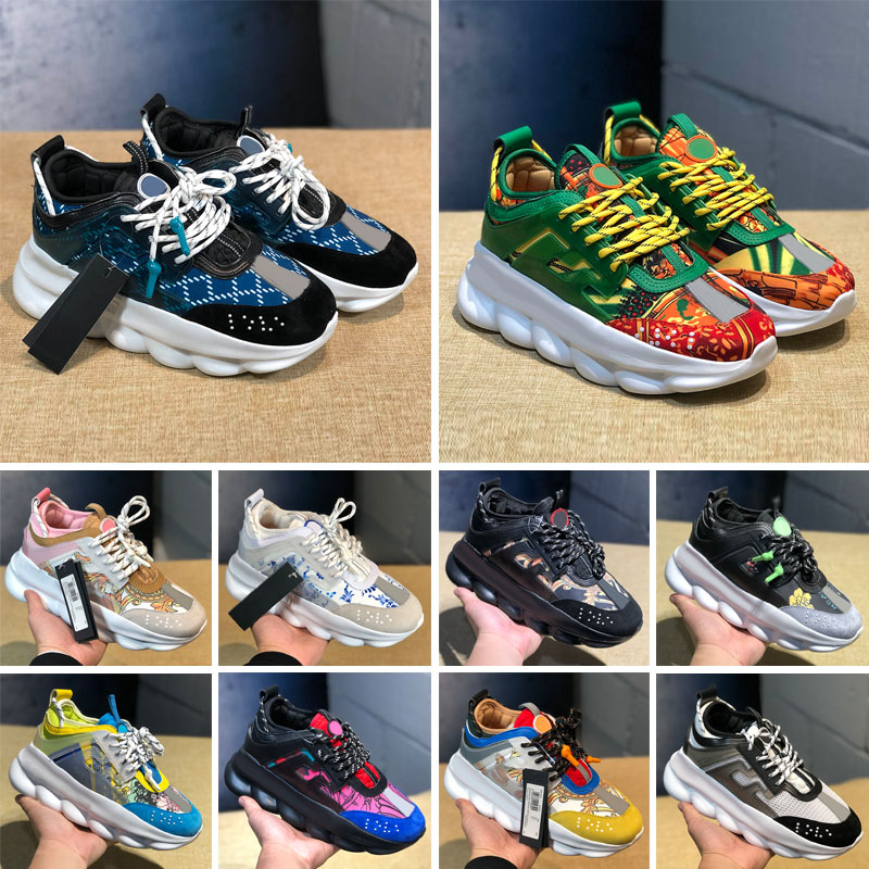 2023 Designer Italy Casual Shoes Chain Reaction Wild Jewels Chain Link Trainer Sneakers EUR 36-45